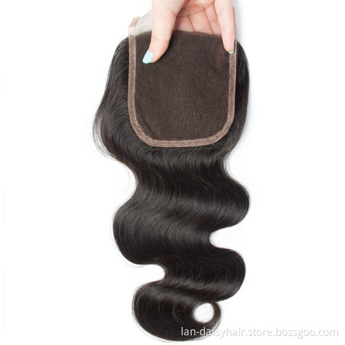 Top  Quality  Malaysian Body Wave Bundles With Closure  3 Bundles With Closure Unprocessed virgin hair in natural color
